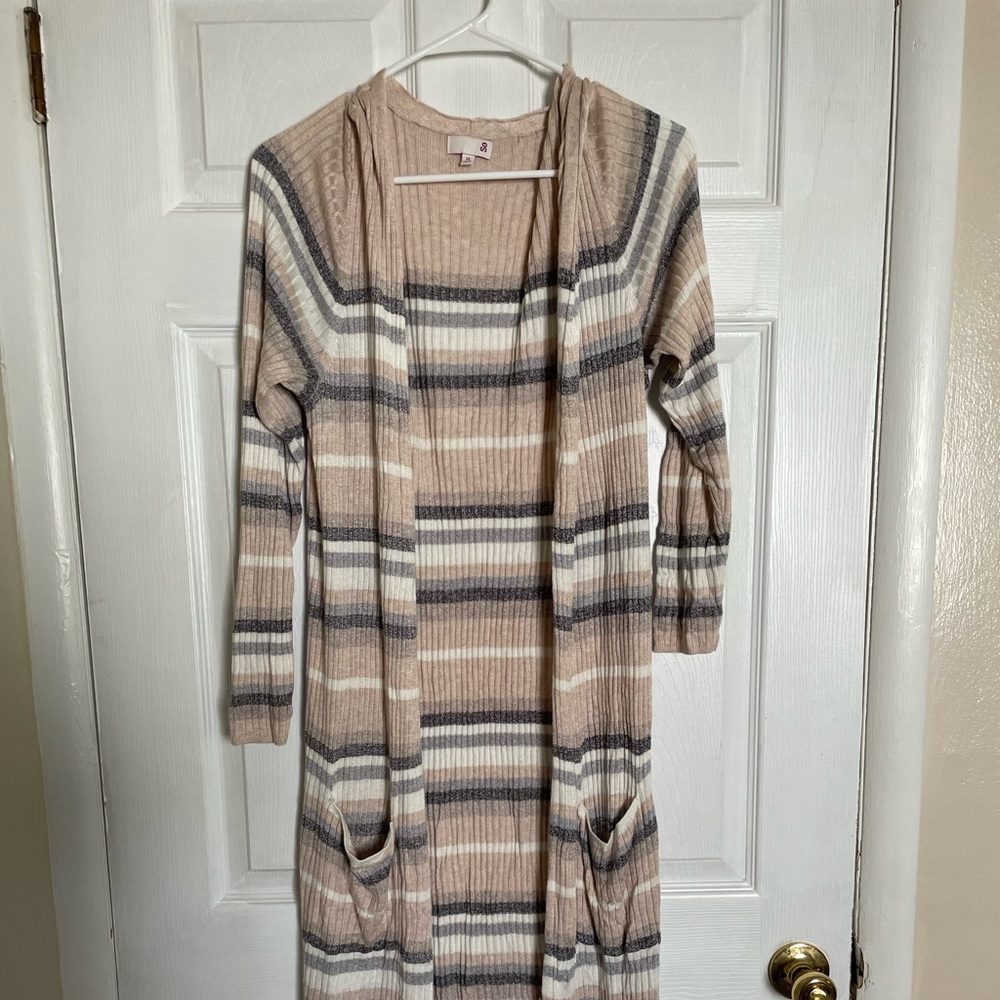 Long striped cardigan